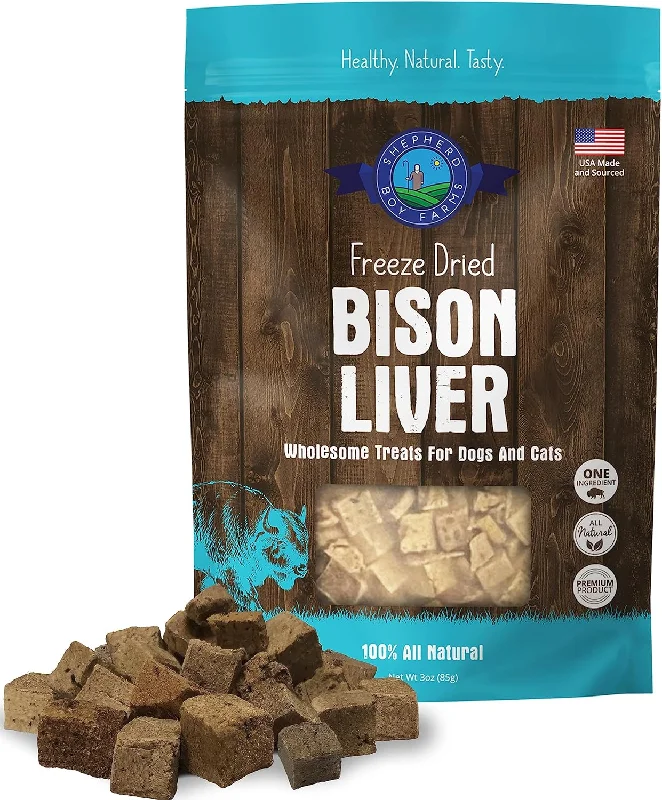 Shepherd Boy Farms Freeze-Dried Bison Liver For Dogs and Cats Treats