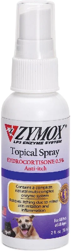 Zymox Enzymatic Topical Spray with Hydrocortisone 0.5% for Dogs & Cats, 2-oz bottle