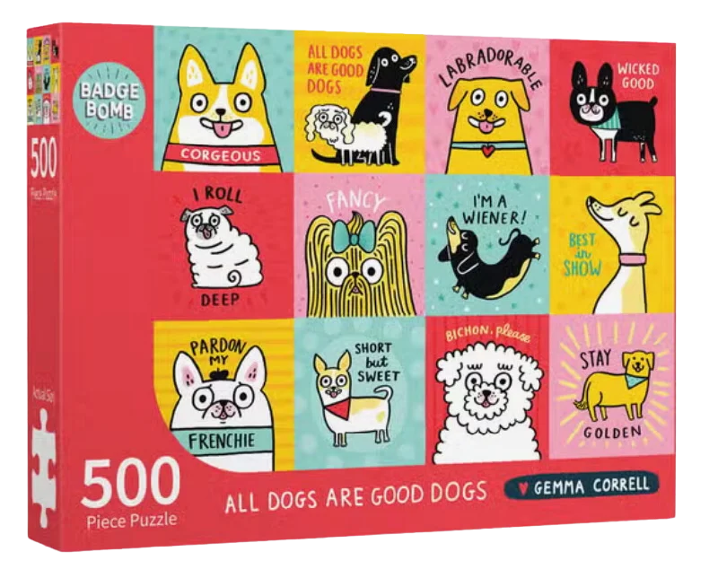 Pet accessoriesBadge Bomb Gemma Correll - All Dogs Are Good Dogs Jigsaw Puzzle